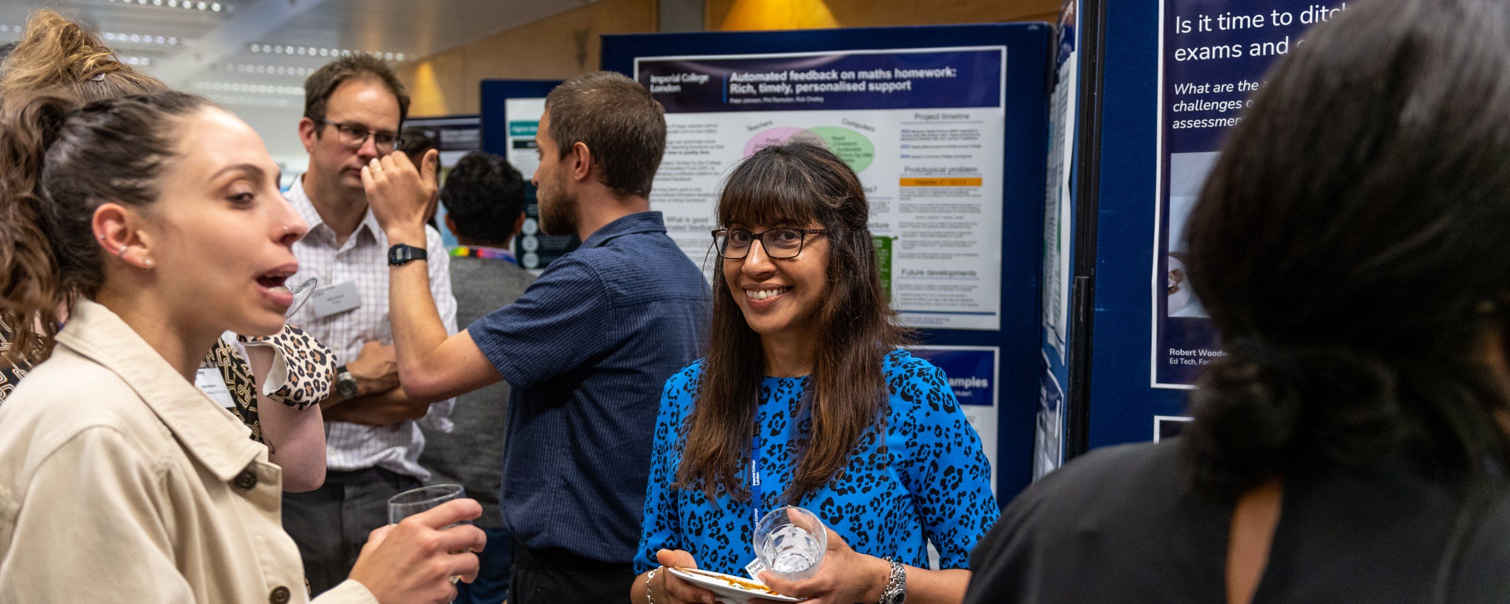 staff members gathered in a social networking event