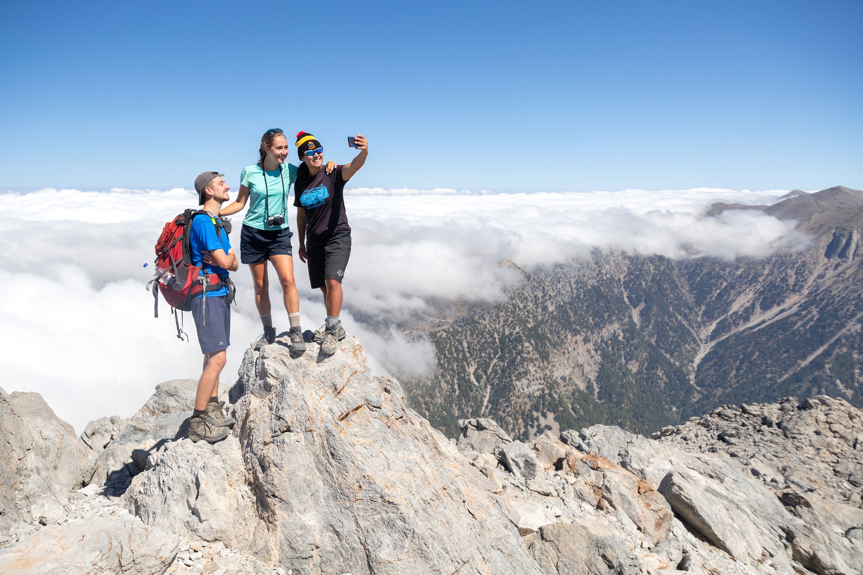 Students on a mountain in Crete